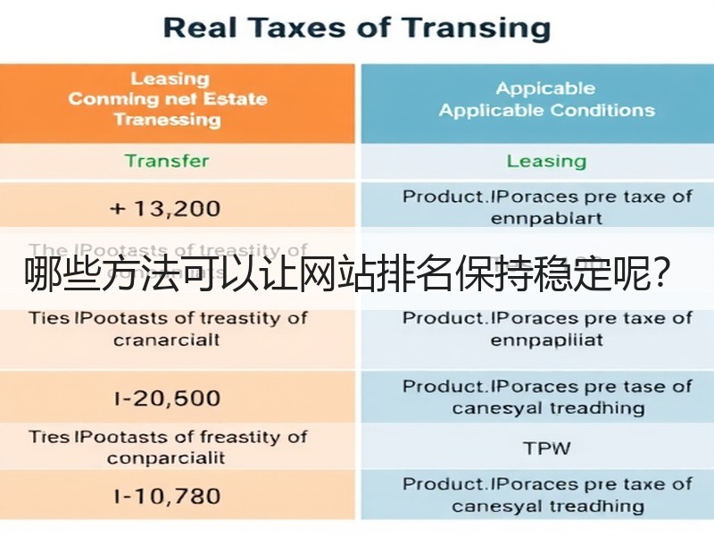 哪些方法可以让网站排名保持稳定呢？