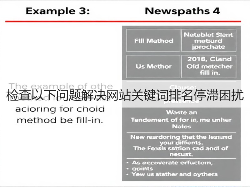 检查以下问题解决网站关键词排名停滞困扰