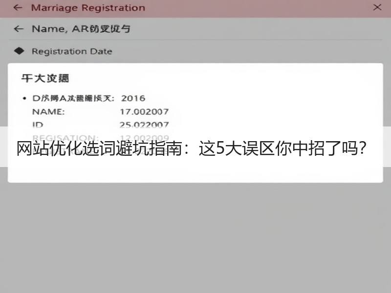 网站优化选词避坑指南：这5大误区你中招了吗？