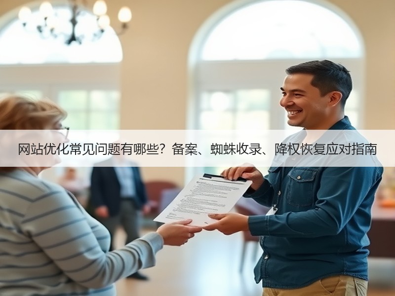 网站优化常见问题有哪些？备案、蜘蛛收录、降权恢复应对指南
